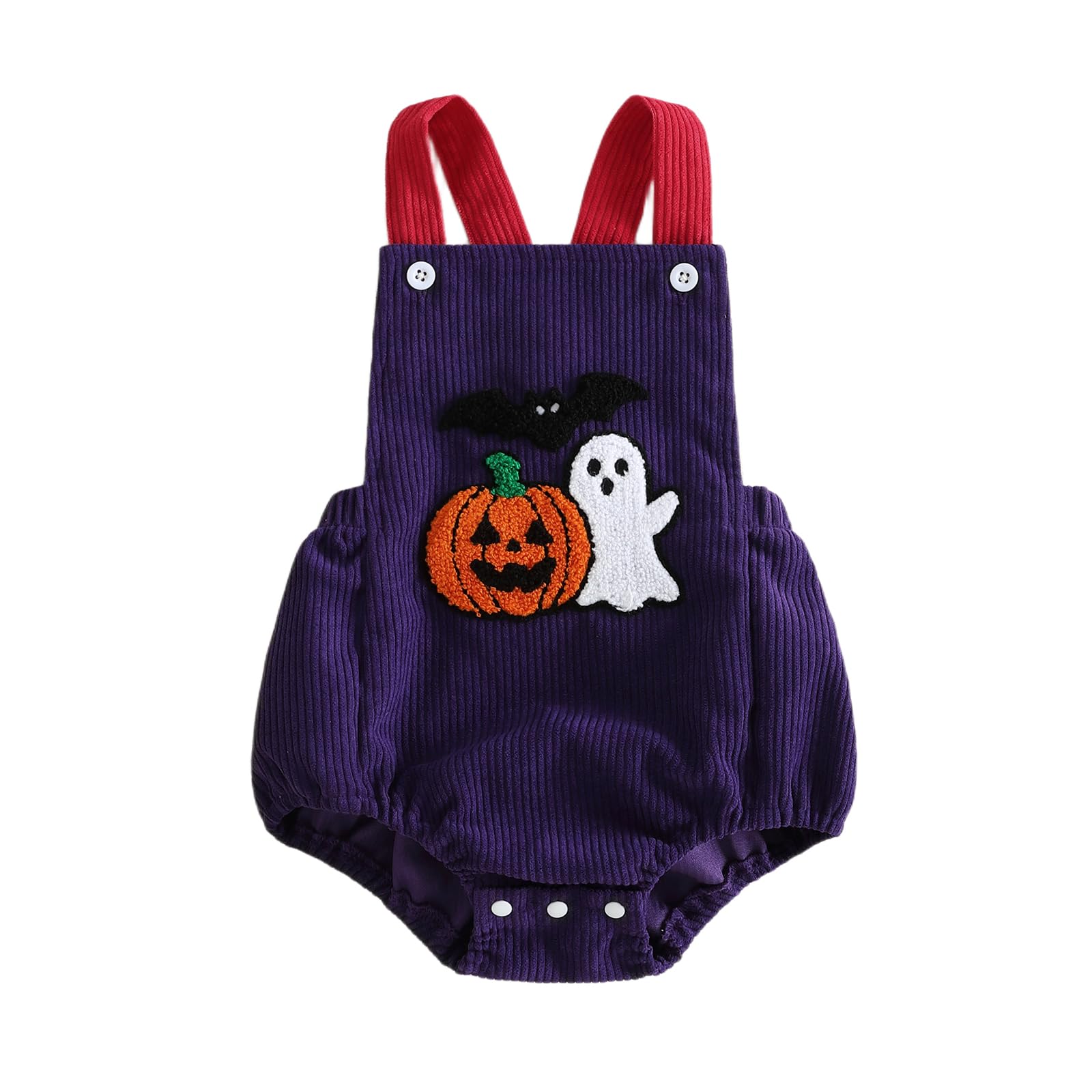 SANSIWU Toddler Baby Boy Girls Halloween Bodysuit Pumpkin Onesie Bubble Romper (H-01, 12-18 Months)