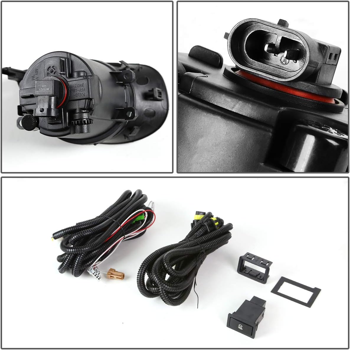 DNA MOTORING FL-TYAR063D-CH Fog Light With Switch Driver & Passenger Side Enhance visibility [Compatible with 06-08 Yaris Hatchback]