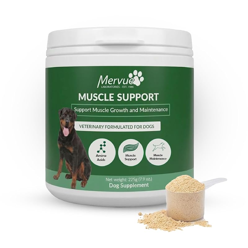 Suplemento multivitamínico em pó para cães com BCAAs e L-carnitina MERVUE LABORATORIES - EST. 1986, 250 g