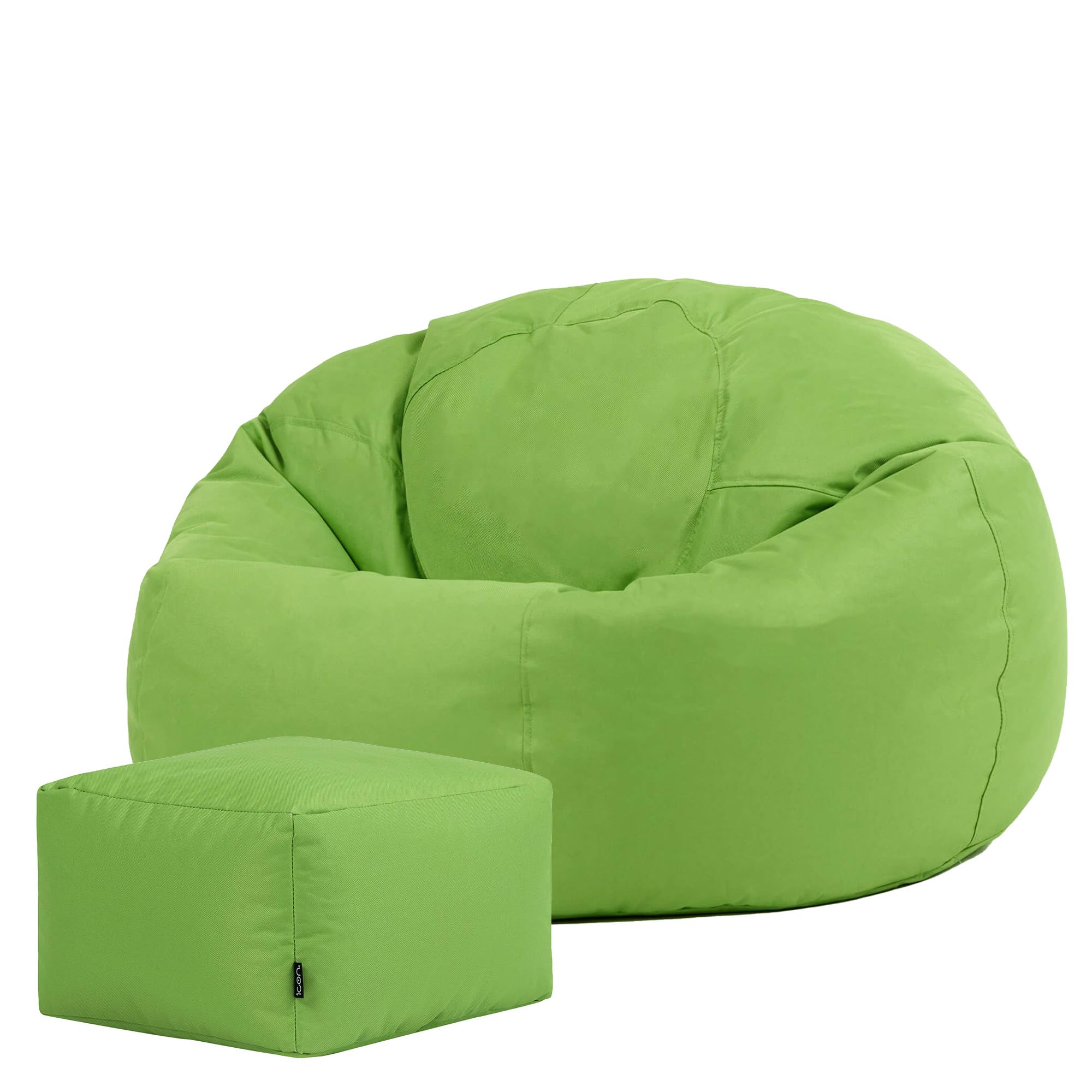 B&Q -  Kingston Adult Classic Indoor Outdoor Bean Bag & Square Footstool Pouffe Lime