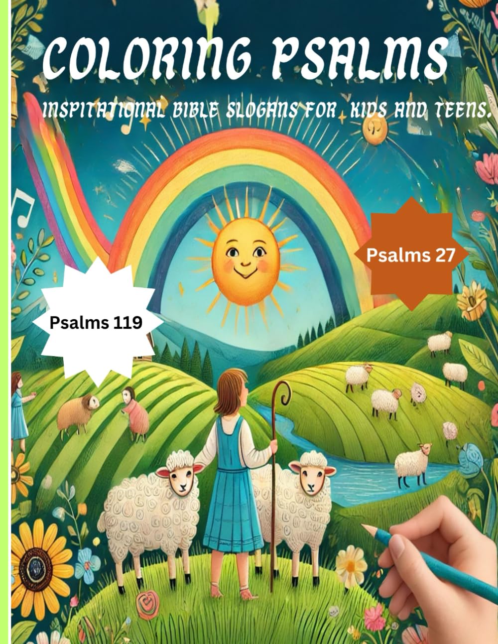 PSALMS COLORING BOOK: Inspirational Book of Psalms Bible Slogans for Kids and Teens.