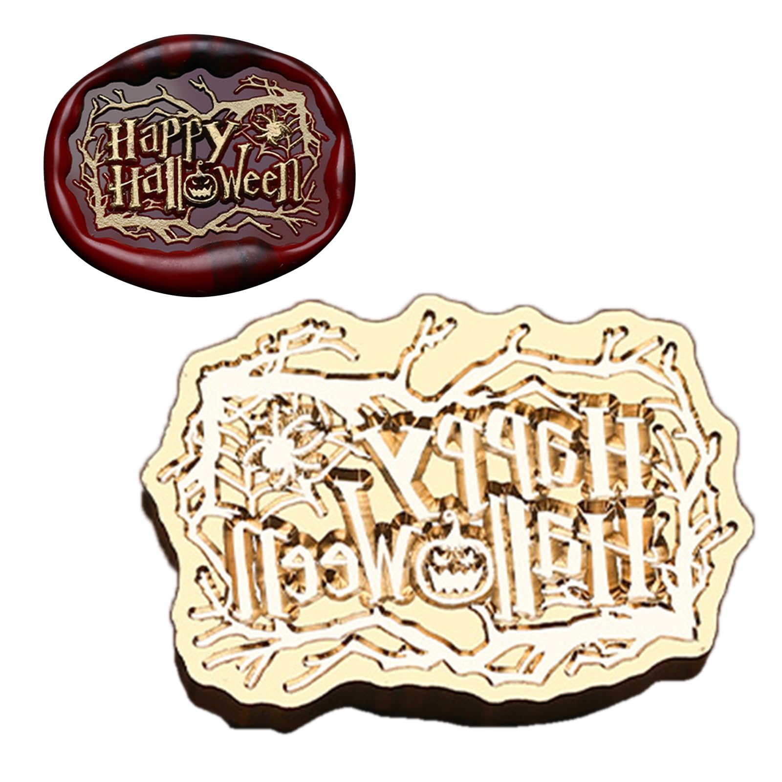 Bottone V Pumpkins Sealing Waxed Stamp Halloween Series Waxed Seal Stamp Brass Head Seal For Scrapbooking Decoration Halloween Series Sealing Witch For Letter Decoration