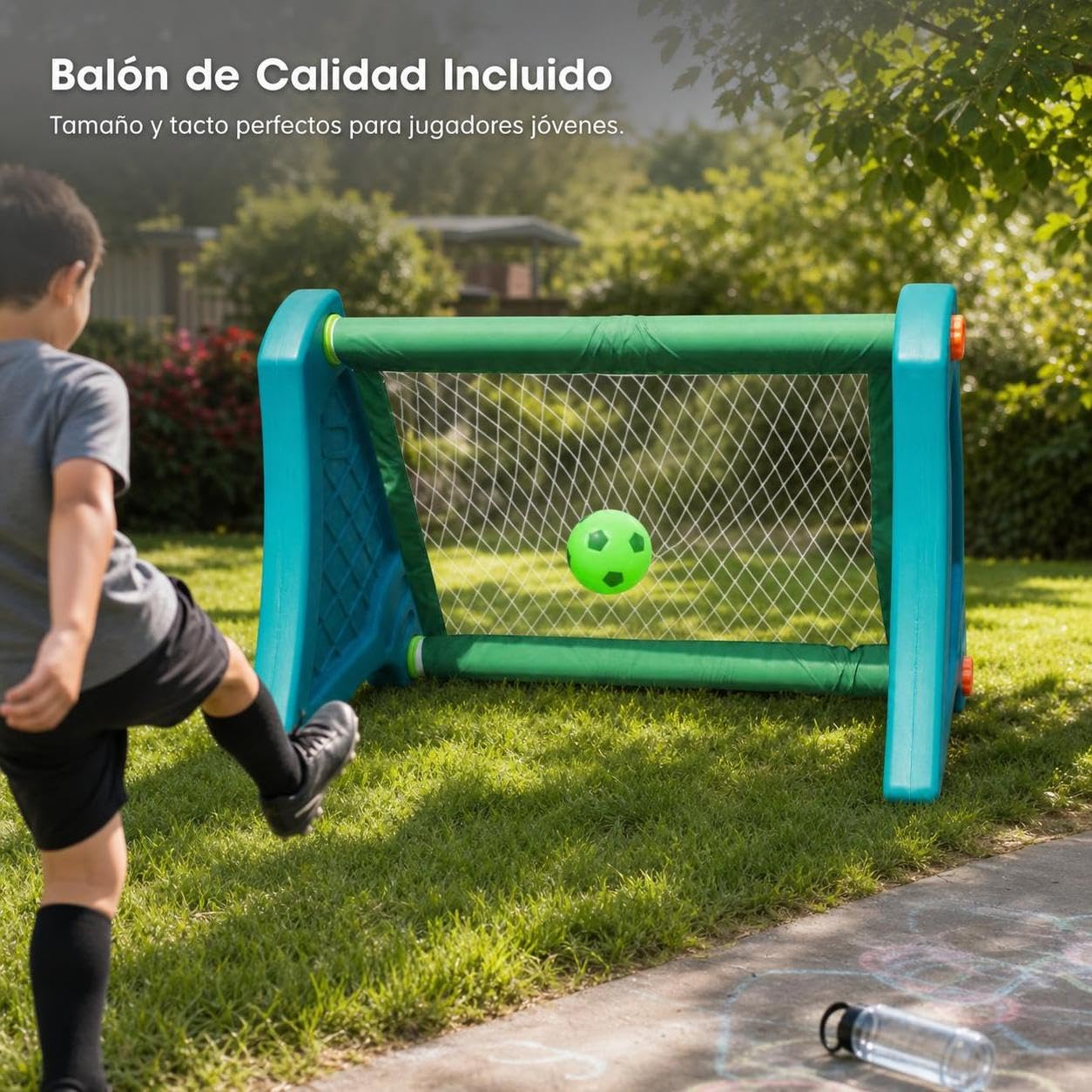 Portería Fútbol Pequeña Portátil para Niños, Juego Infantil Plástico para Interior y Exterior, para el Juego