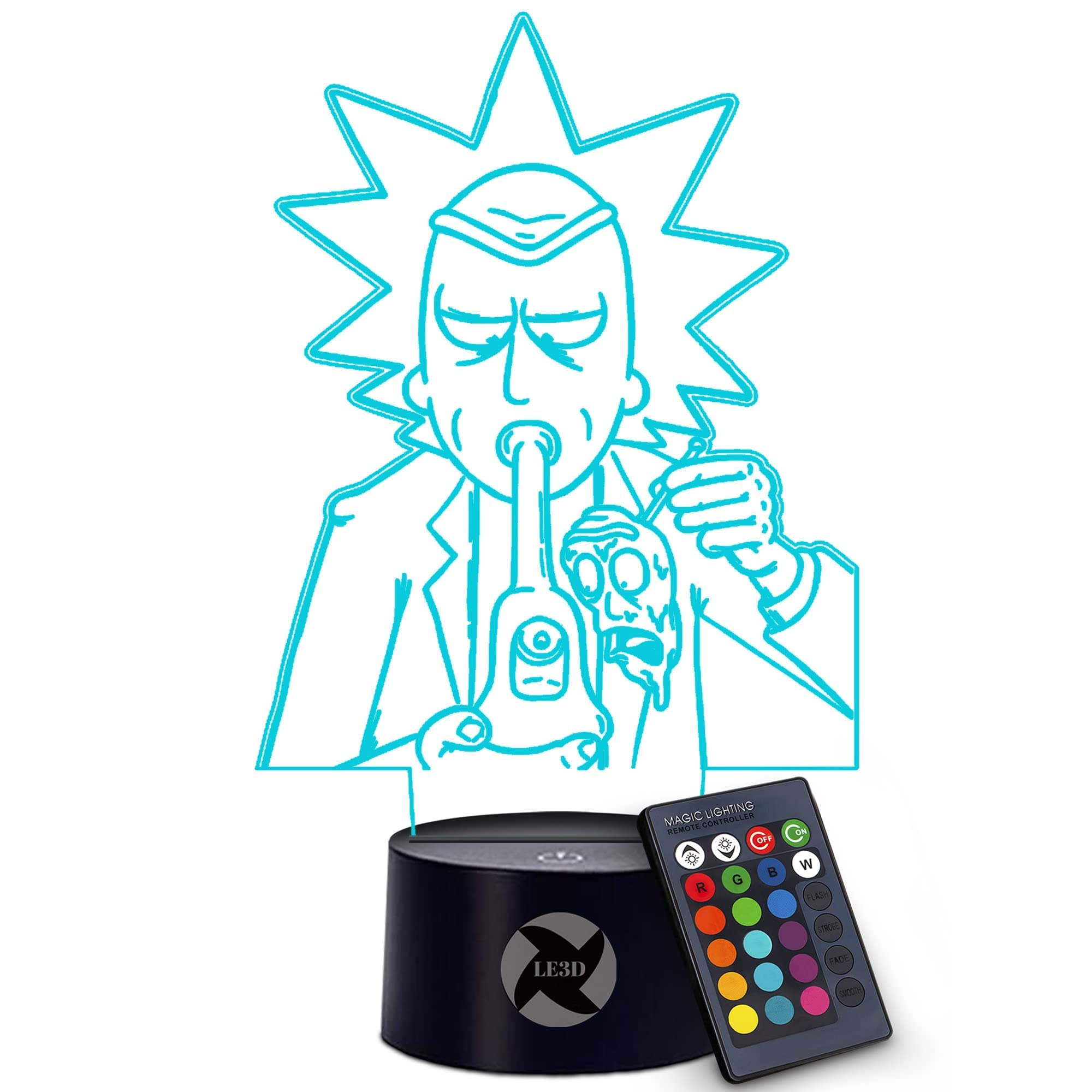 3D Optical Illusion Night Light - Scientist Rick Sanchez