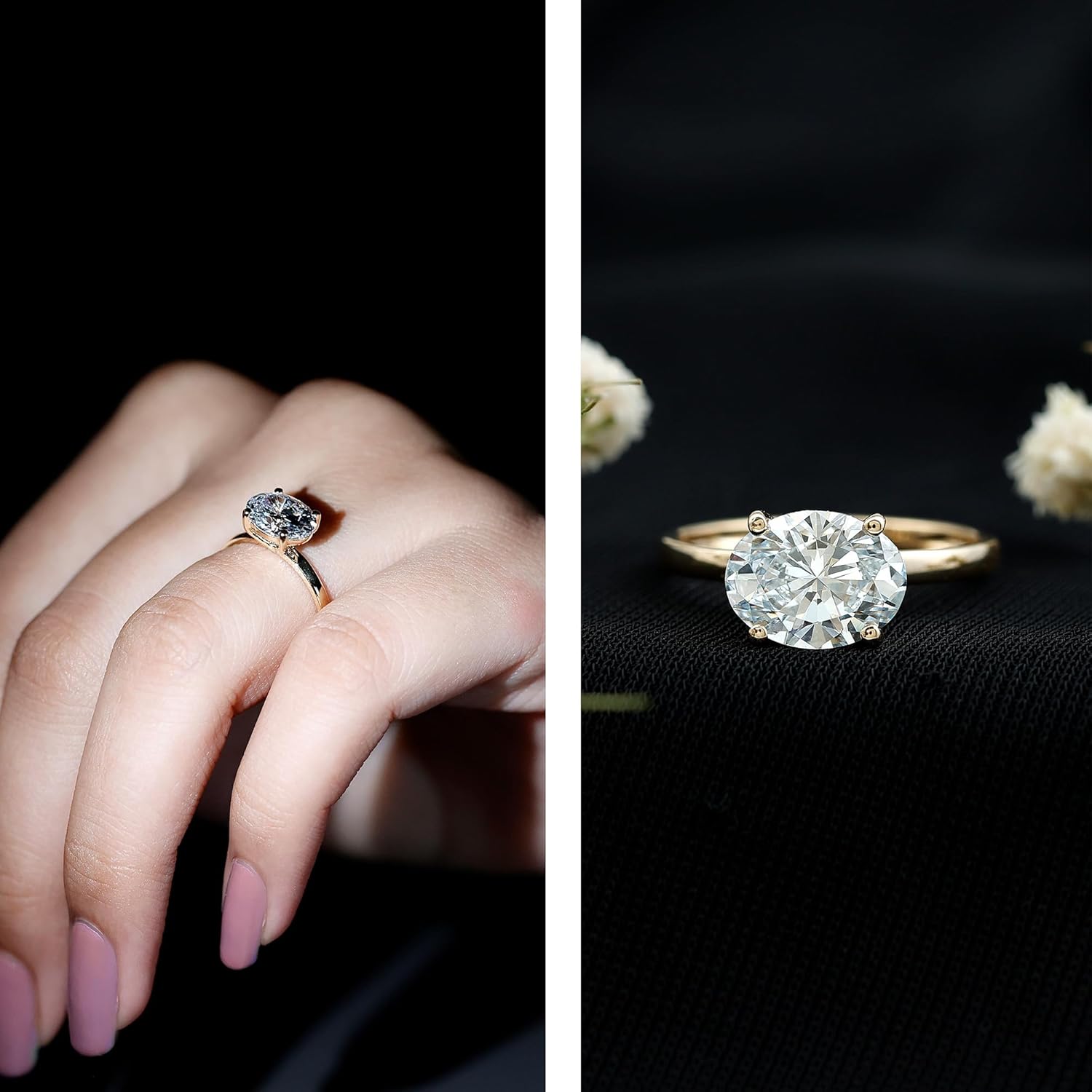 Certified 7X9 mm Lab Grown Diamond East West Engagement Ring, Ef-Vs Quality, Diamond Solitaire Ring (Ideal For Gift)