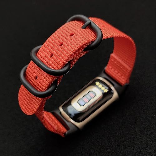 Miniatura 8 de Abanen Bandas de nailon para Fitbit Charge 6  Charge 5, correa de nailon tejido de secado rápido con cierre de anillo de acero inoxidable ajustable