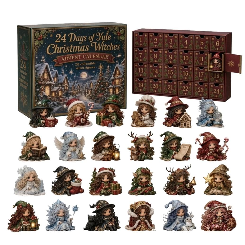 24 Days of 2D Acrylic Witchy Magic Advent Calendar 24 Witch Figurines