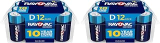 Rayovac D Batteries, Alkaline D Cell Batteries (12 Battery Count) (Pack of 2)