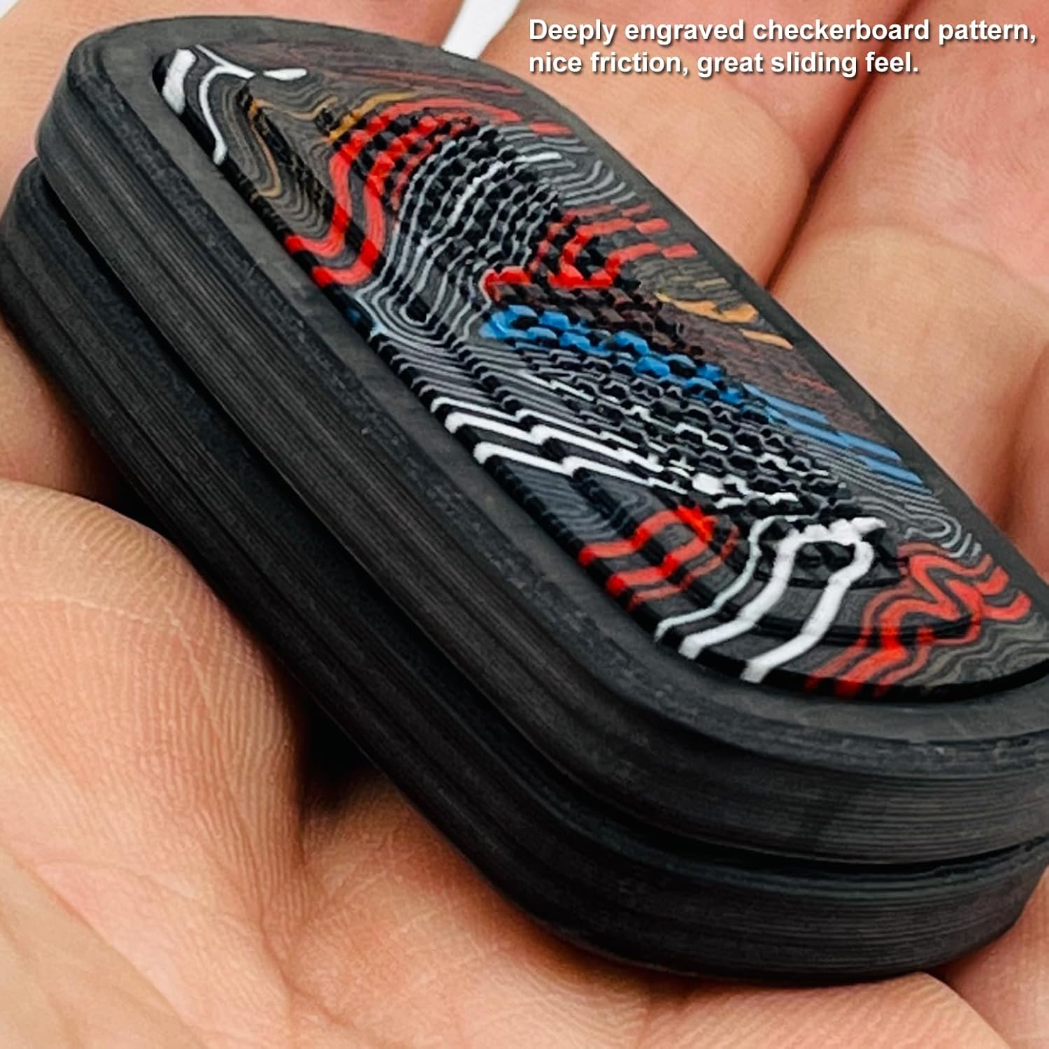 DjuiinoStar Silent Fidget Slider (Carbon Fiber + Glass Fiber), CNC Machined Free-Floating Push Slider, Addictive Magnetic Toy, Help to Relieve Stress, Best Gift for Fidget Fans DFS-47