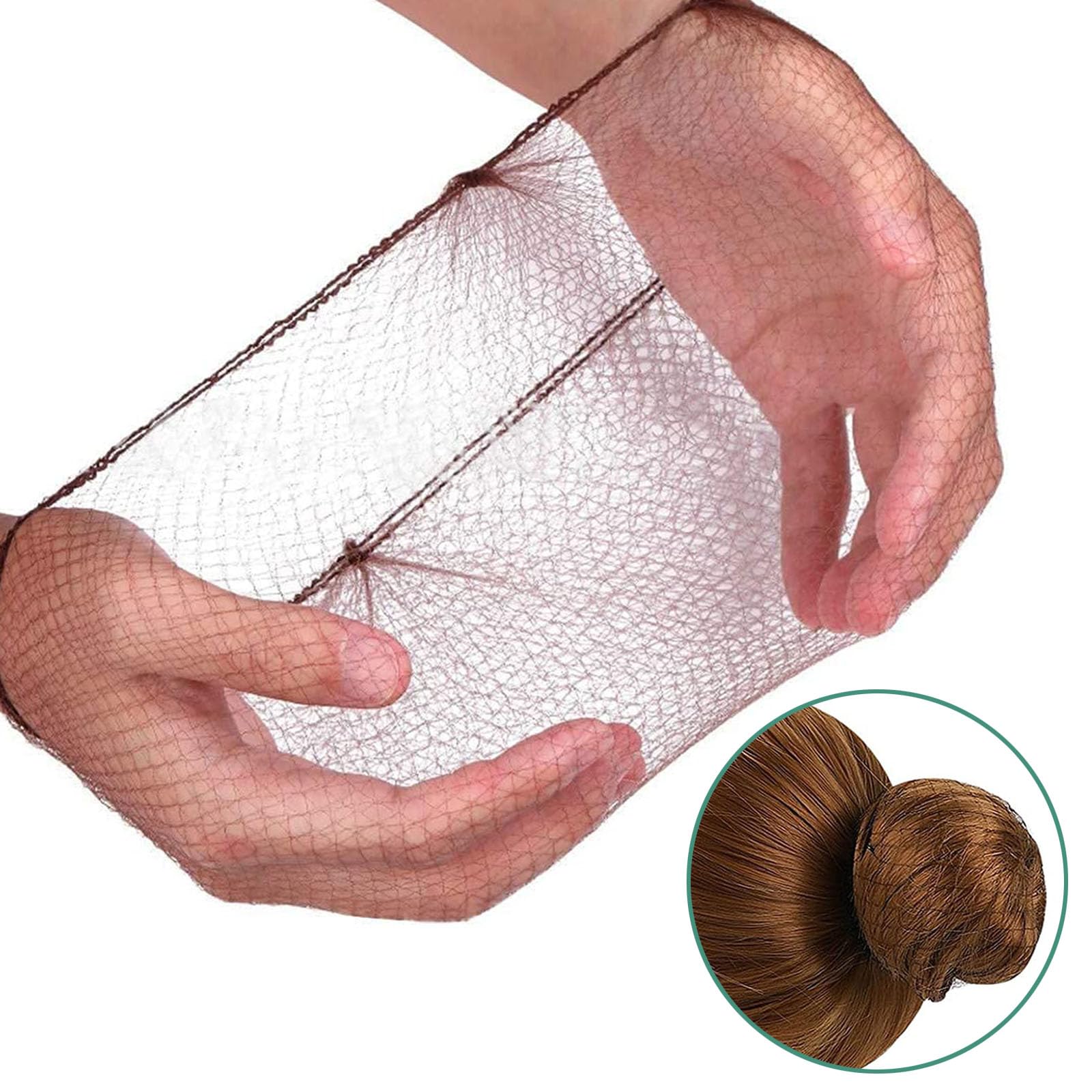 50 Retine per Capelli Invisibili e 10 Forcine per Capelli a Forcine a U, in rete Invisibile, per Danza del Balletto 50cm, Nero