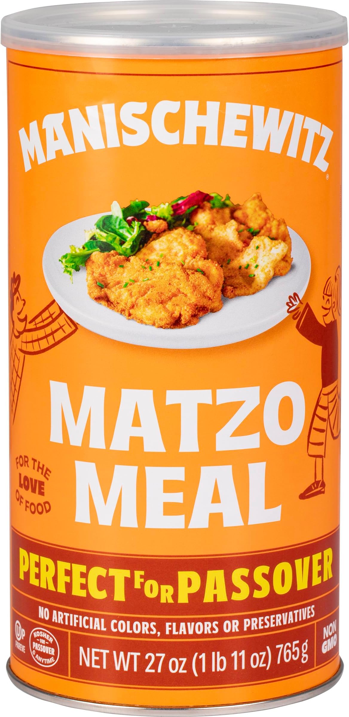 Matzo Meal, 27 Ounce Resealable Canister" Kosher For Passover