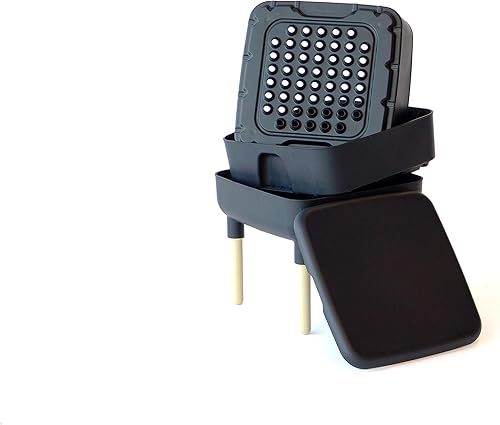 Miniatura 3 de FCMP Outdoor - The Essential Living Composter, contenedor de 2 bandejas para vermicompostador de gusanos (HF-LC4000v2-BLK) negro
