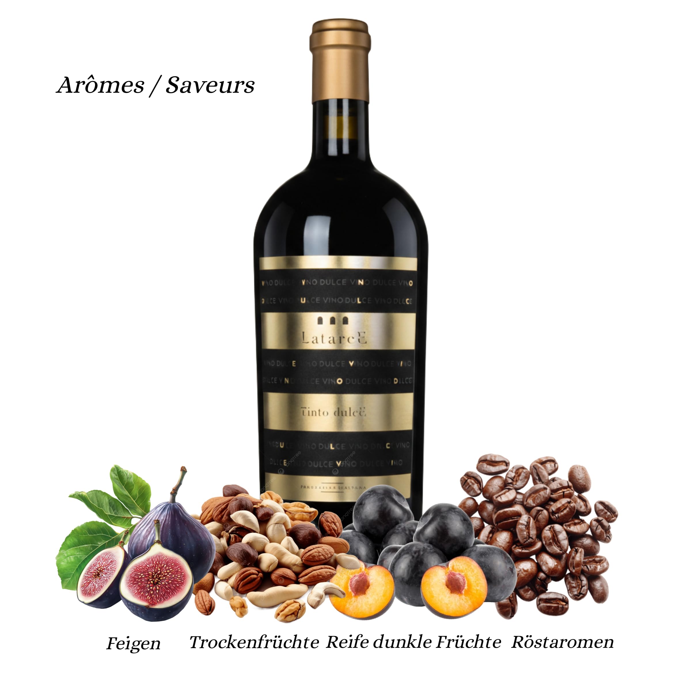 Latarce | Lieblicher Rotwein 100% Tempranillo | Überreife Trauben + 3 Monate Eichenreifung | D.O. Toro | 1 Flasche 75cl | Spanischer Süßwein 15% vol.