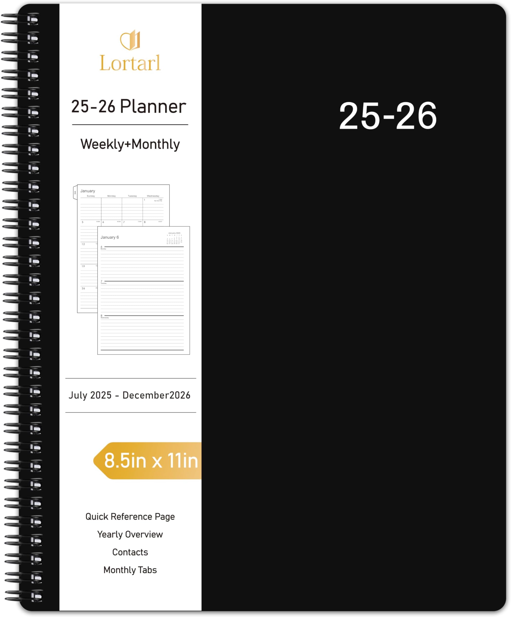 2026 Planner - 2026 Planner Weekly and Monthly from January to December 2026, Weekly Monthly Calendar with Spiral Bound, 8.5'' x 11''