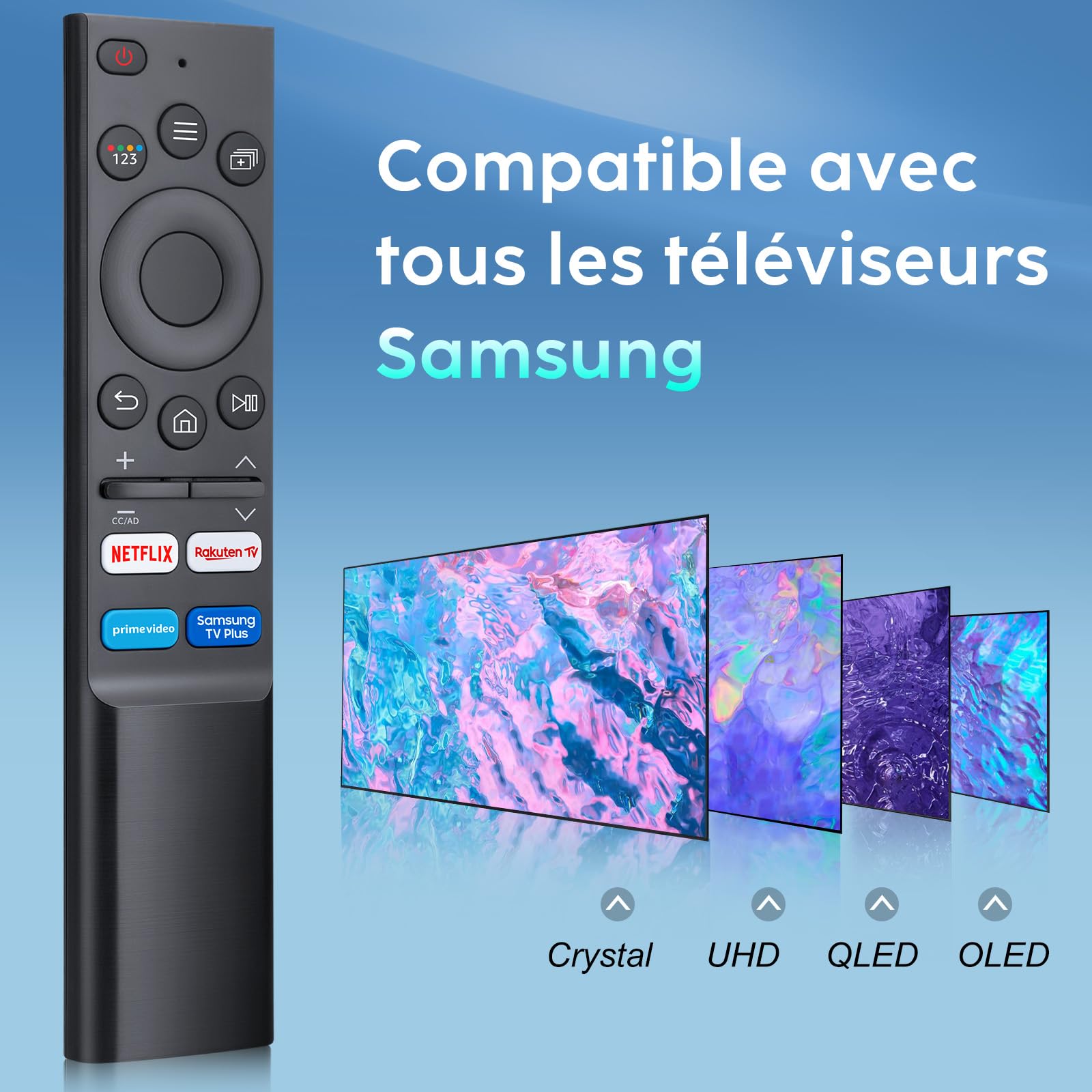 pour Telecommande-Samsung-Smart-TV,Universelle pour Telecommande Samsung TV Original,avec 4 Raccourcis