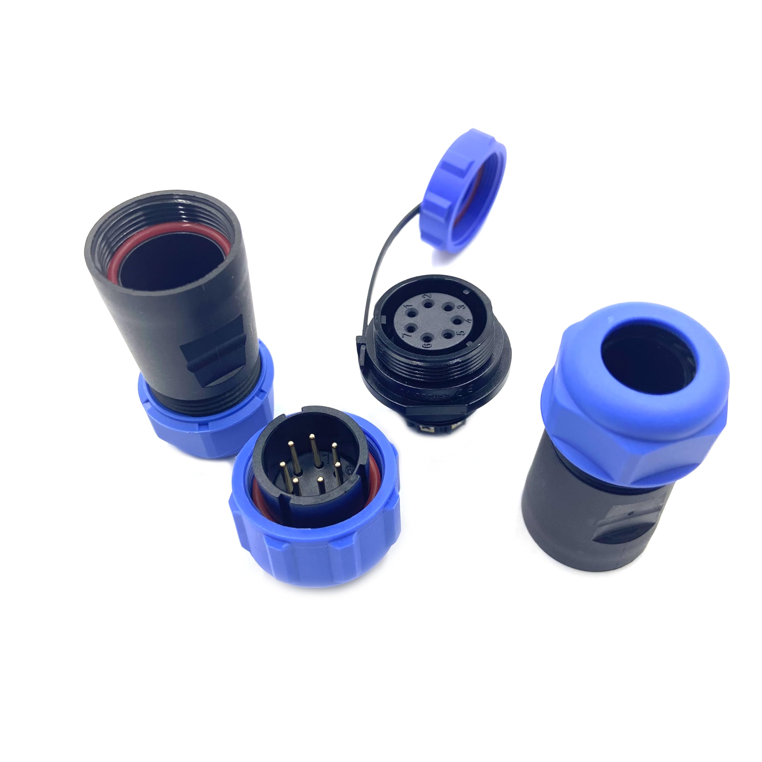 Connecteur Aviation Plug SP13 3 Broches, 3 Broches sans Soudure, Prise d'aviation IP68 étanche et Anti-poussière pour Lampes d'extérieur, utilise 250 V 13 A (câble 14 AWG à sertir