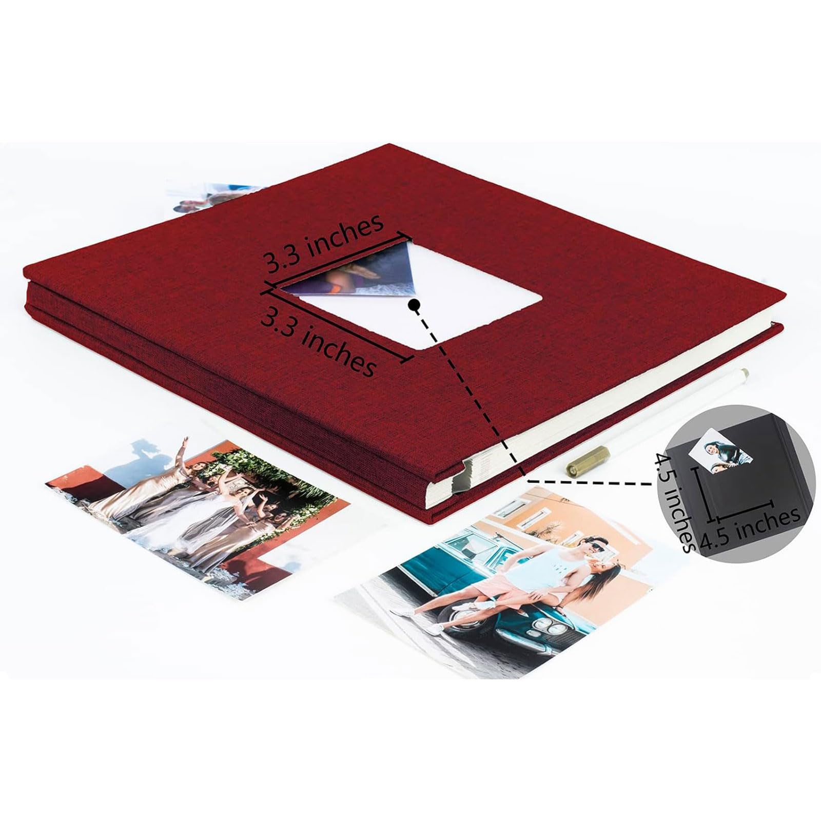 Fotoalbum, selbstklebende Seiten für 10,2 x 15,2 cm, 12,7 x 17,8 cm, 20,3 x 25,4 cm, magnetisch, Scrapbook, Fotoalben mit klebrigen Seiten, Bücher mit einem metallischen Stift, für Baby, Hochzeit,