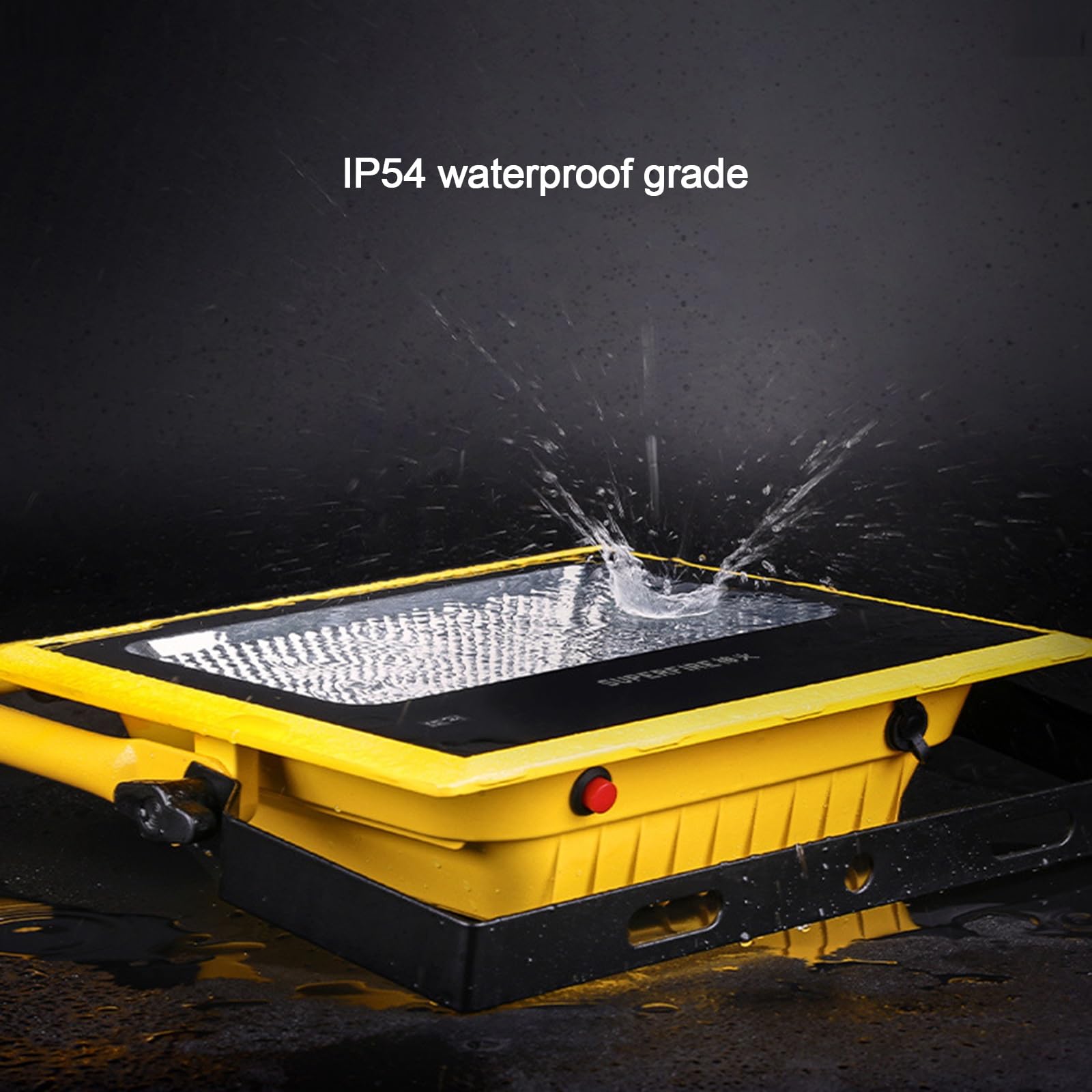 Lampe de Travail a LED 60W 1040LM 8000K IP54 Lumière D'inondation Étanche Interrupteur de Luminosité Réglable Lampe de Travail Portable pour Chantier avec Cordon D'alimentation et Télécommandes