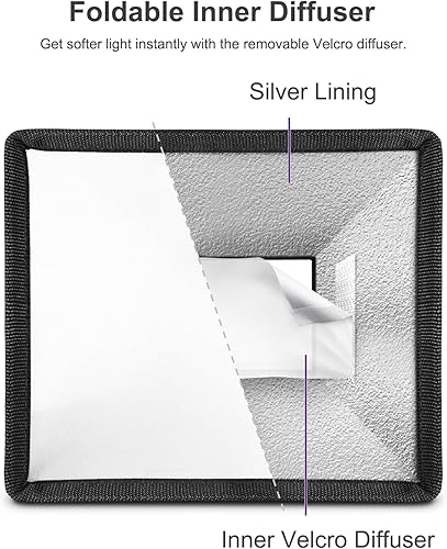 Miniatura 3 de 15 cm x 17 cm/6" x 7" Difusor de flash universal plegable Mini Studio Softbox para Canon, Nikon, Sony, Pentax, Olympus, Panasonic Lumix, Neewer – ,