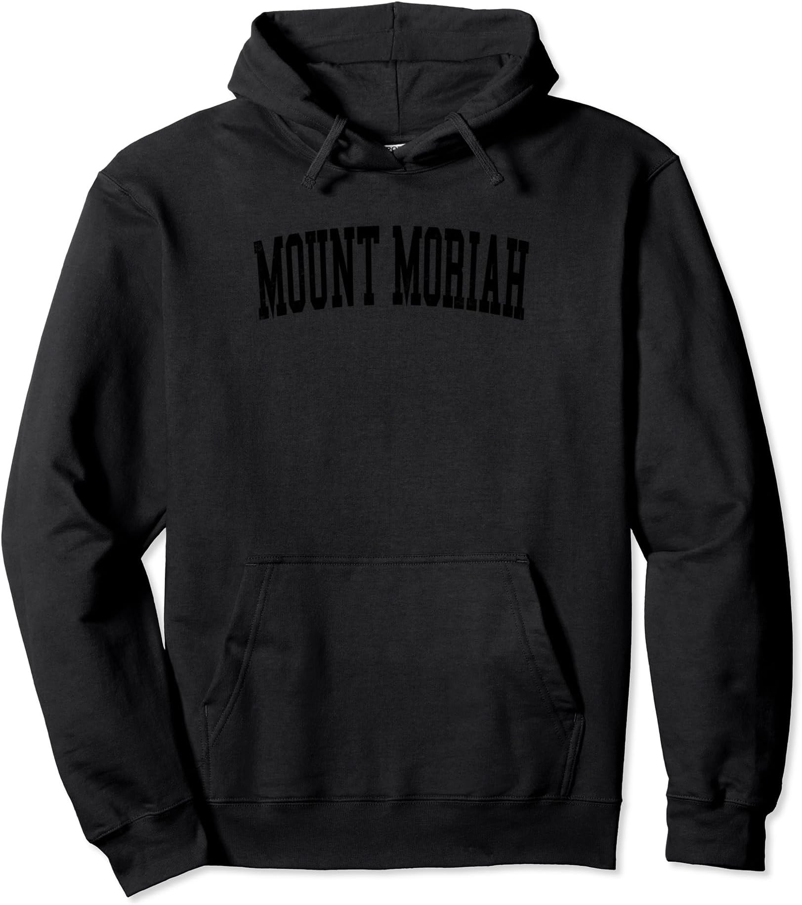Vintage Mount Moriah Distressed Black Varsity Style Pullover Hoodie