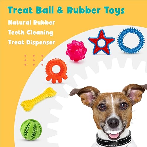 Miniatura 5 de Zeaxuie Paquete de 20 juguetes de lujo para cachorros para dentición, lindos juguetes para perros pequeños con juguetes de goma para masticar