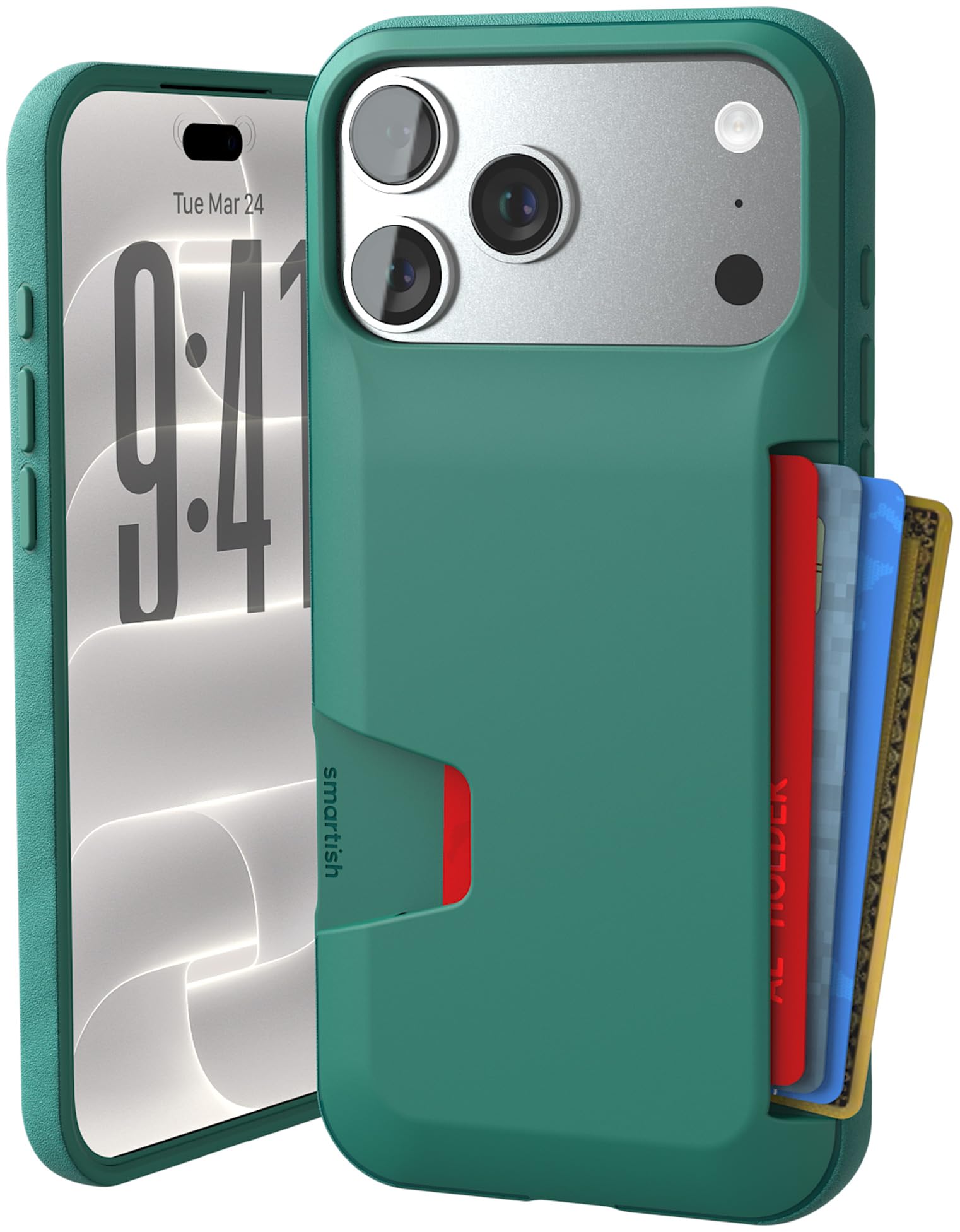 Smartish iPhone 18 Pro Max/17 Pro Max Wallet Case, Wallet Slayer V1, Green