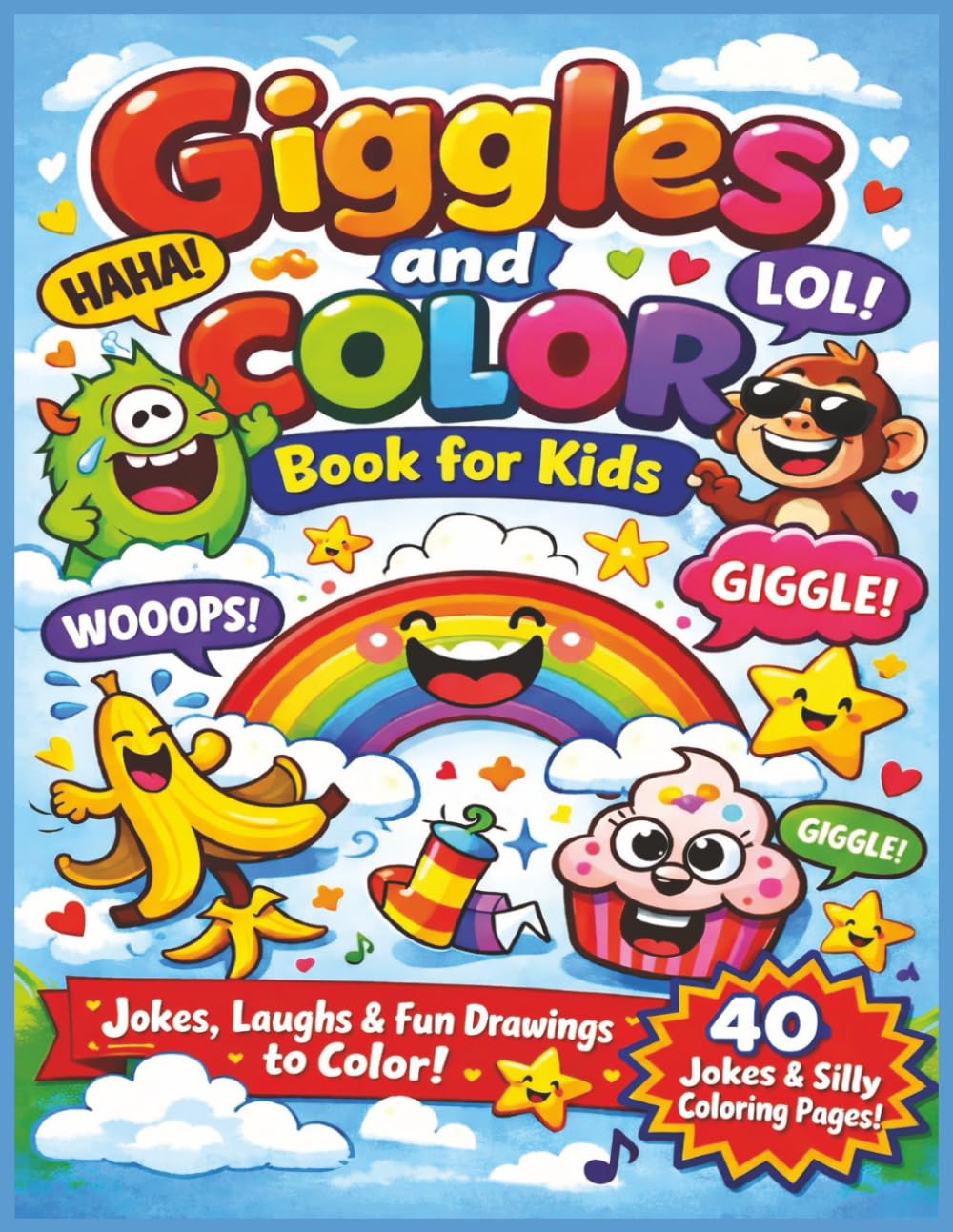 Giggles and Color Book for Kids: Fun Jokes and Silly Coloring Pages for Kids Ages 4 and up