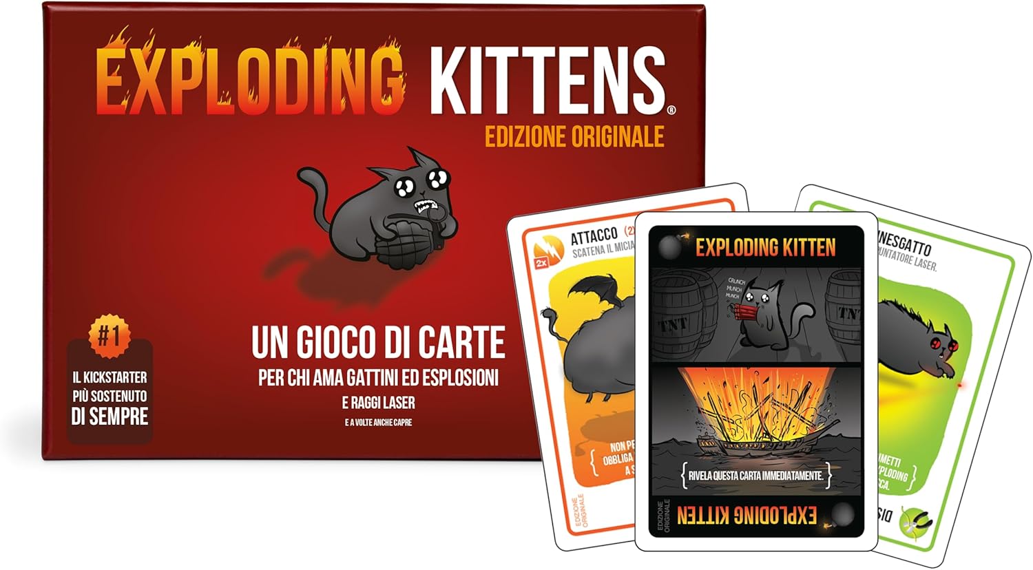 Asmodee - Exploding Kittens - Card Game, Party Game, 2-5 Players, 7+ Years, Edition in Italian