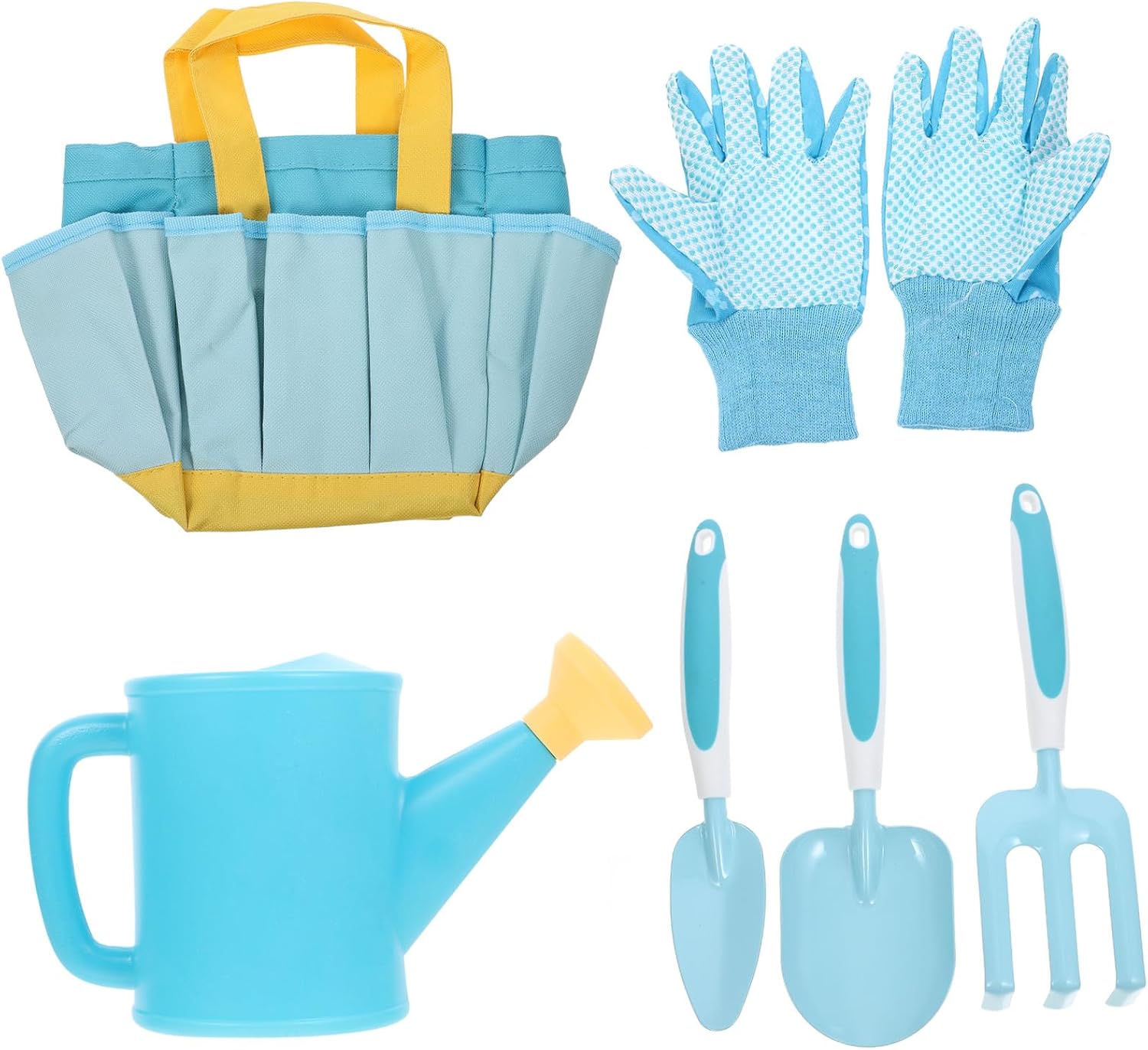 Kids Gardening Tools Set for Boys and Girls Includes Shovel Rake and Watering Can for Outdoor Planting and Garden Play Colorful Gardening Kit with Storage Bag
