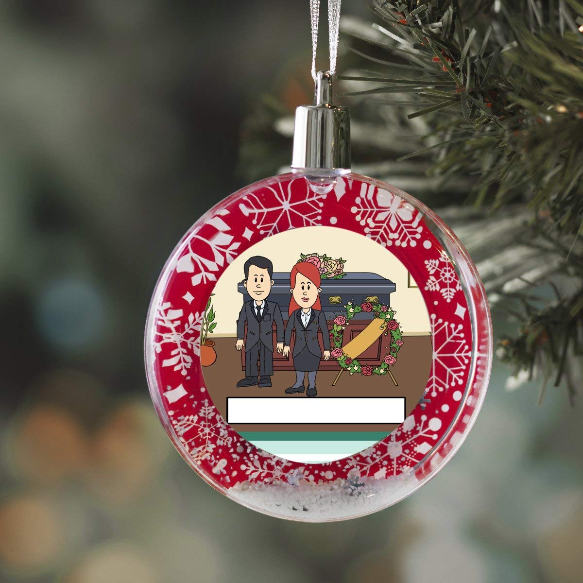 PrintedPerfection.com Personalized StoryLine Cartoon Caricature Snow Globe Christmas Ornament: Actor Male