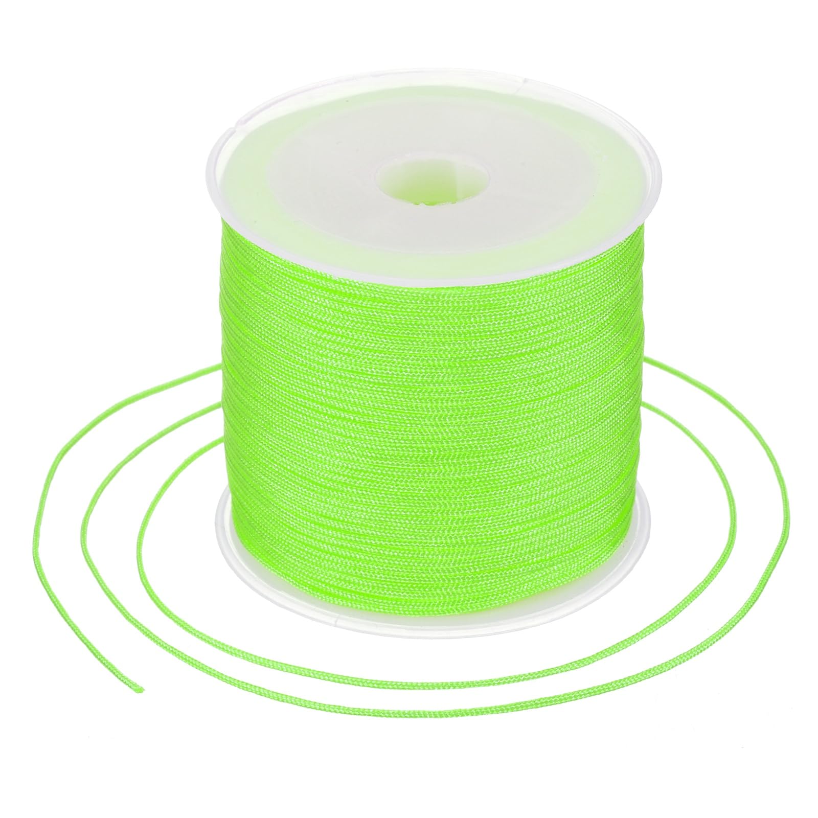 sourcing map 0.8mm Nylon String for Bracelets, 44 Yards Fluorescent Green