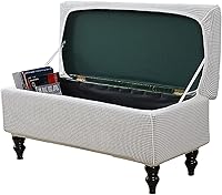 Vista 8 de Funda otomana rectangular, con almacenamiento elástico, protector extraíble para muebles y reposapiés para sala de estar, color morado, mediano