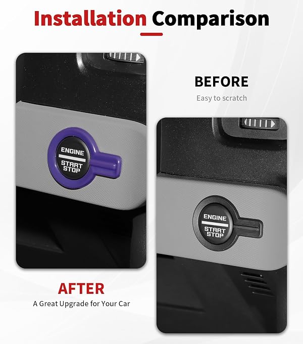JWWY for Bronco Push Start Button Cover Spin Engine Start Stop Button Cover Ignition Trim for 2021-2026+ Ford Bronco Interior Accessories ABS Purple by JWWY - Used condition - Image 3