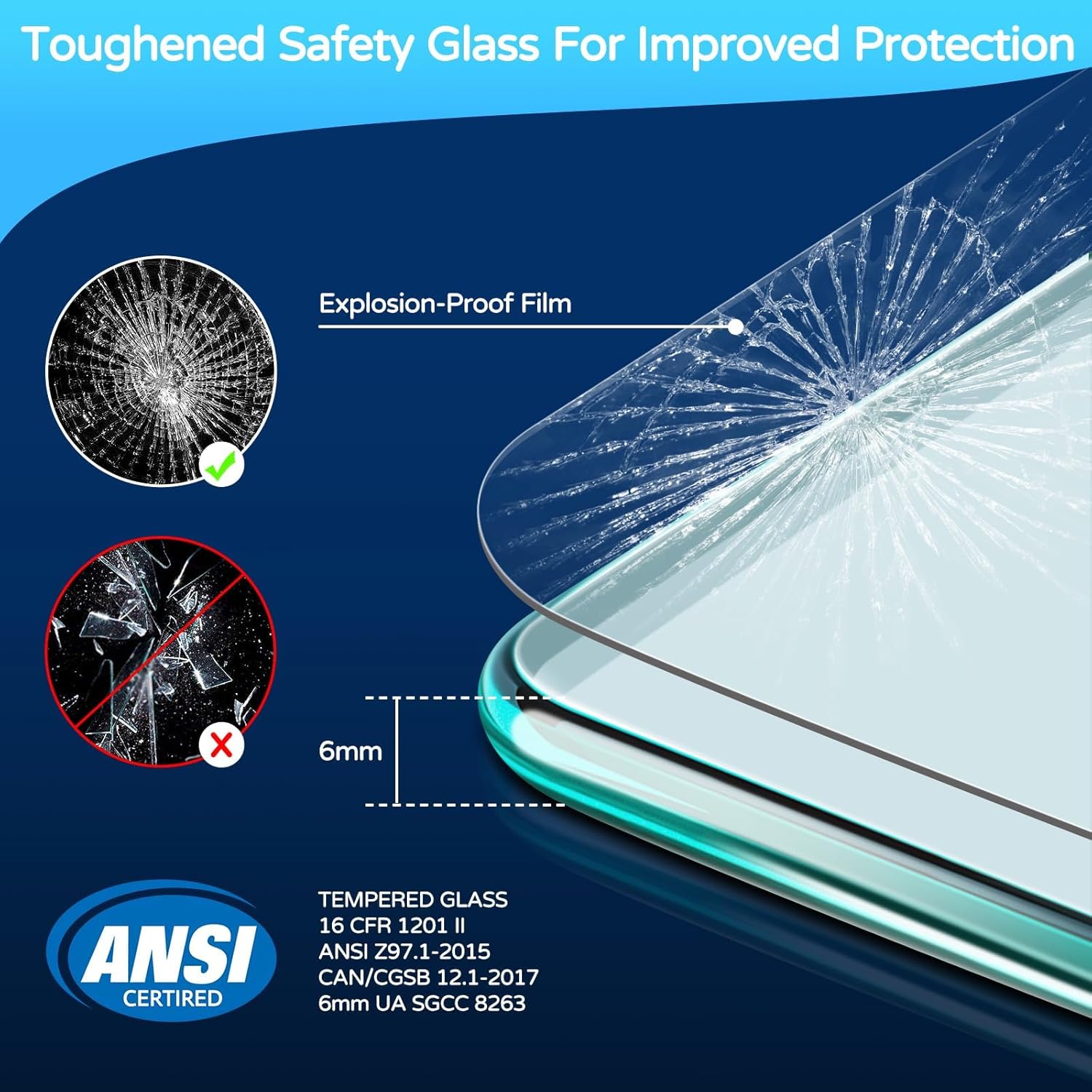 Shower Door 60" W x 74" H Frameless Sliding Shower Door, Shower Glass Door with 1/4 Inch Clear Tempered Glass, Explosion-Proof Film, Stainless Steel Hardware, Brushed Nickel