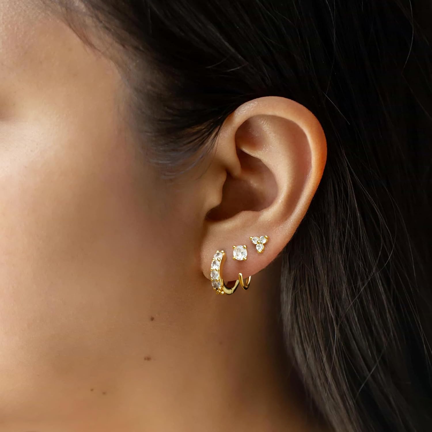 Small Hoop Earrings for Women Gold Plated Small Huggie Earrings Dainty Trendy Jewelry for Multiple Piercing Gold Dangle Cartilage Jewelry for Women Gifts - Image 3