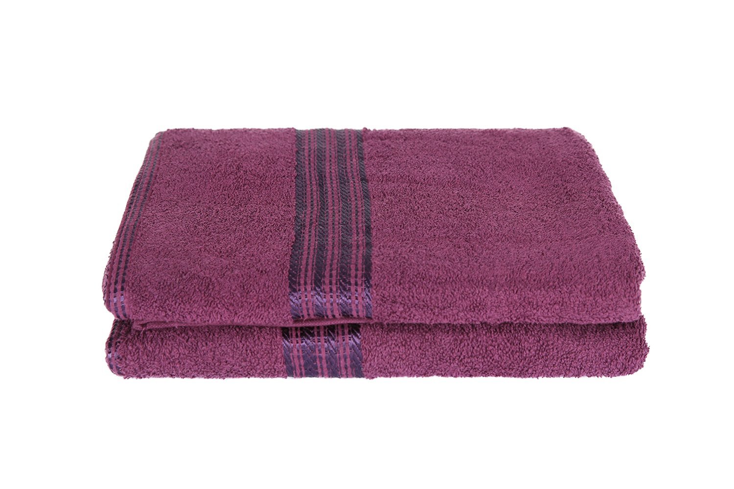 linengalaxy 100% COTTON BERRY COLOUR 2 PIECE BATH TOWELS BALE SET SOFT & ABSORBANT