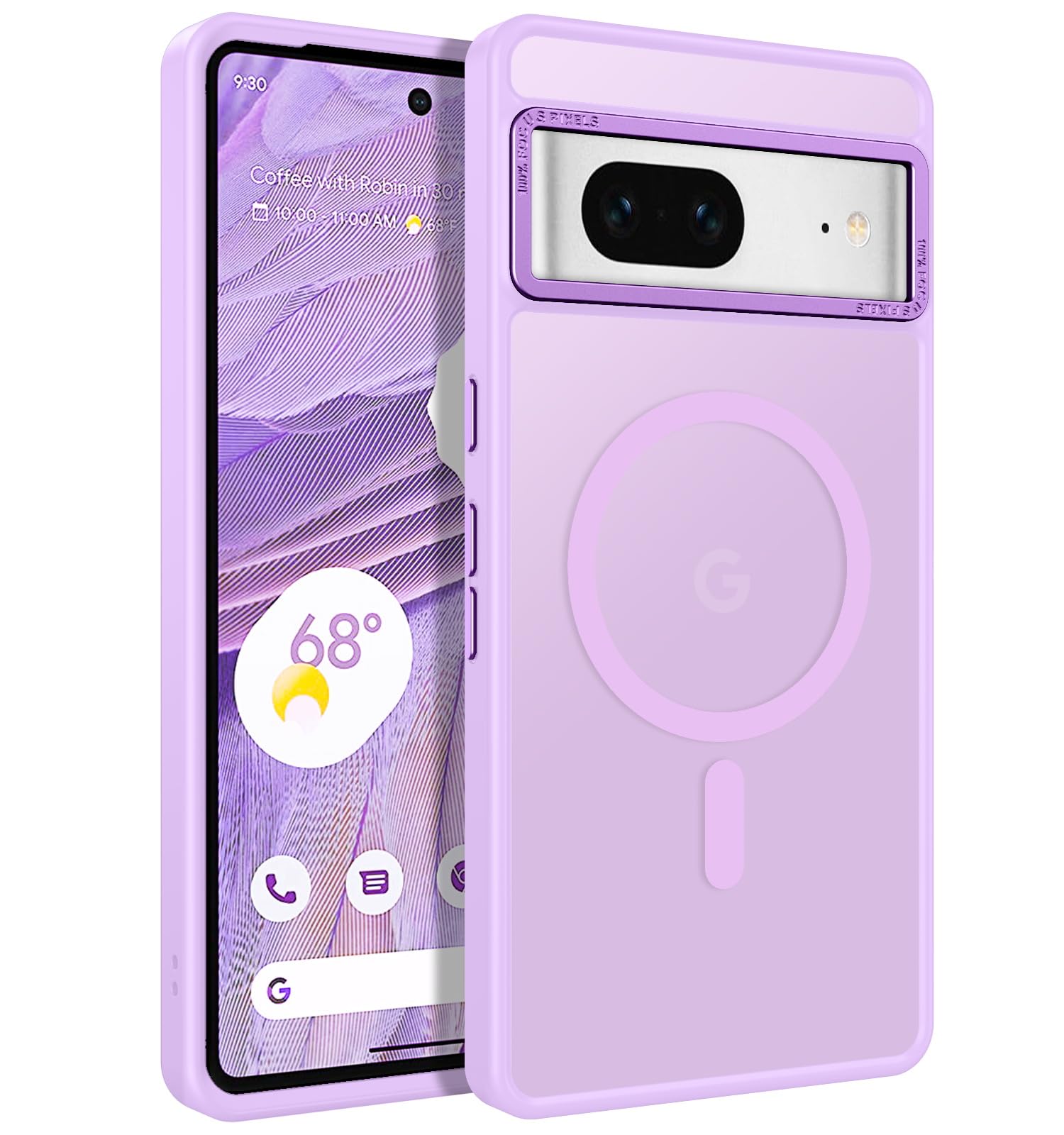 BENTOBEN for Google Pixel 7 Case [Compatible with Magsafe] Translucent Matte Magnetic Pixel 7 Case Magsafe Slim Thin Shockproof Women Men Protective Phone Cover for Google Pixel 7 6.4", Light Purple
