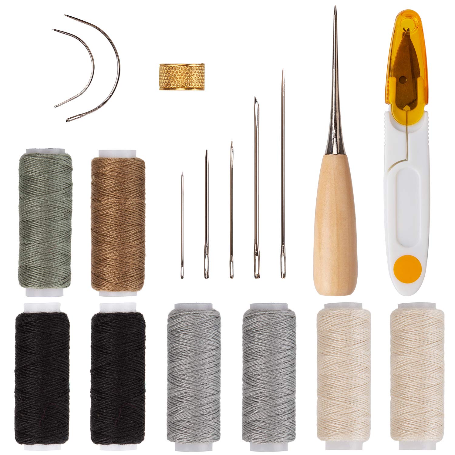 AIEX18 Pieces Leather Sewing Needles Tool for Leather Repair for Upholstery Leather, Carpets, Canvas, Sewing Accessories