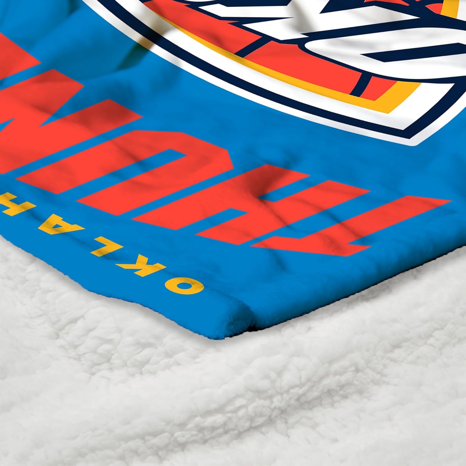 Northwest NBA Oklahoma City Thunder Silk Touch Sherpa Throw Blanket, 50" x 60", High Block