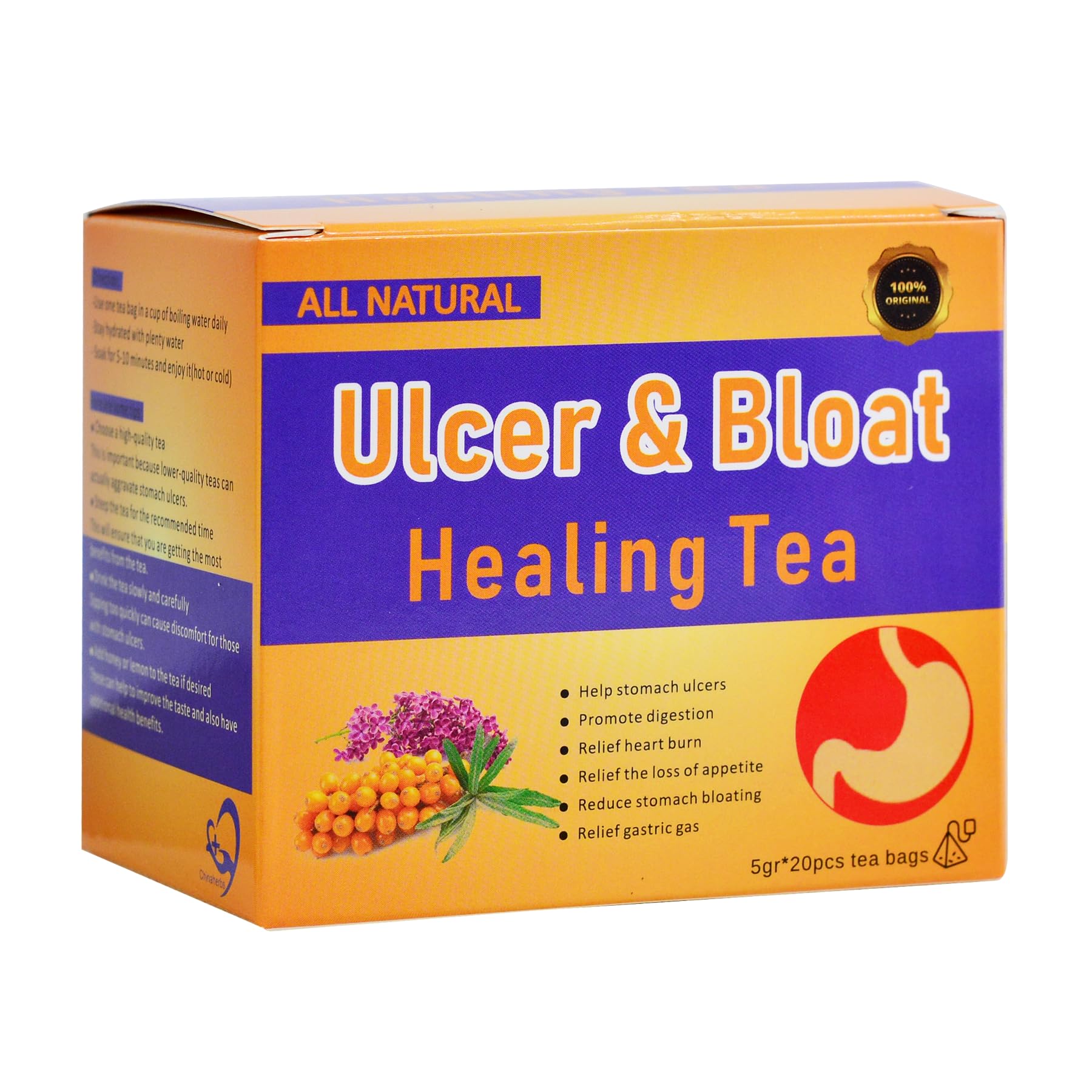 Aromlife Stomach Comfort Tea, 20 Bags, Warm & Mild Blend for Daily Soothing Tea Moments, Caffeine-Free Natural Stomach-Friendly Teas