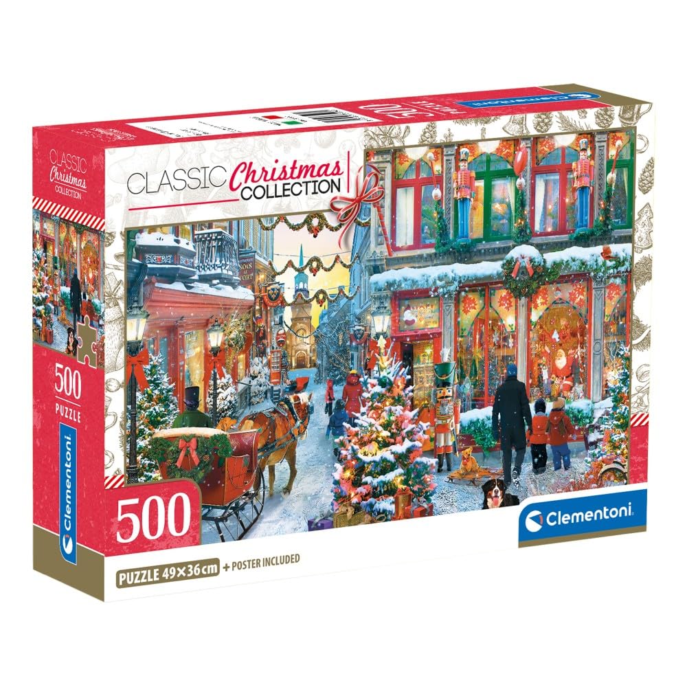 Clementoni Puzzle 500 pieces, Joy of Christmas, Compact box, Made in Italy, 35160