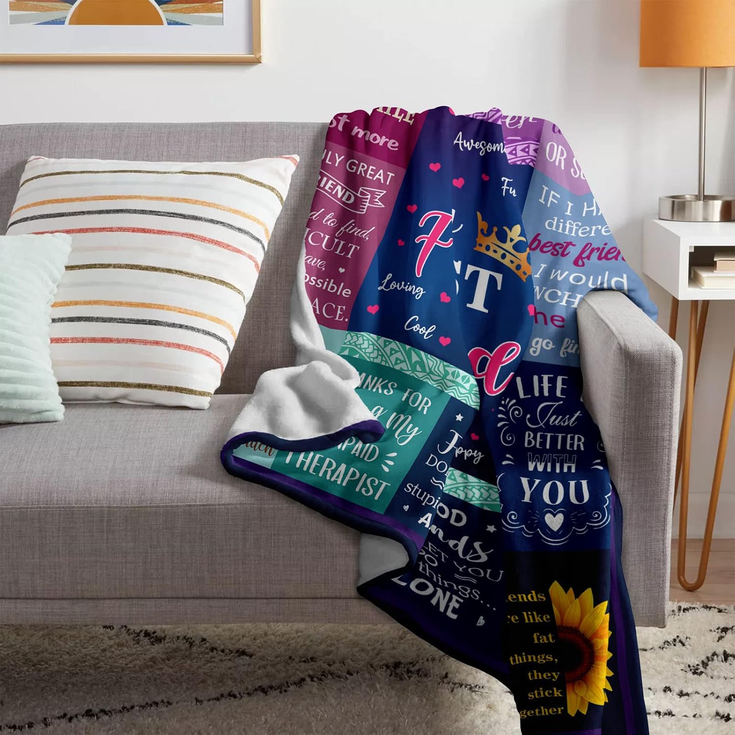 Best Friend Blanket - Bestie Birthday Gifts for Women - Friendship Throw 50"X60" - Friendship Gifts - Image 5