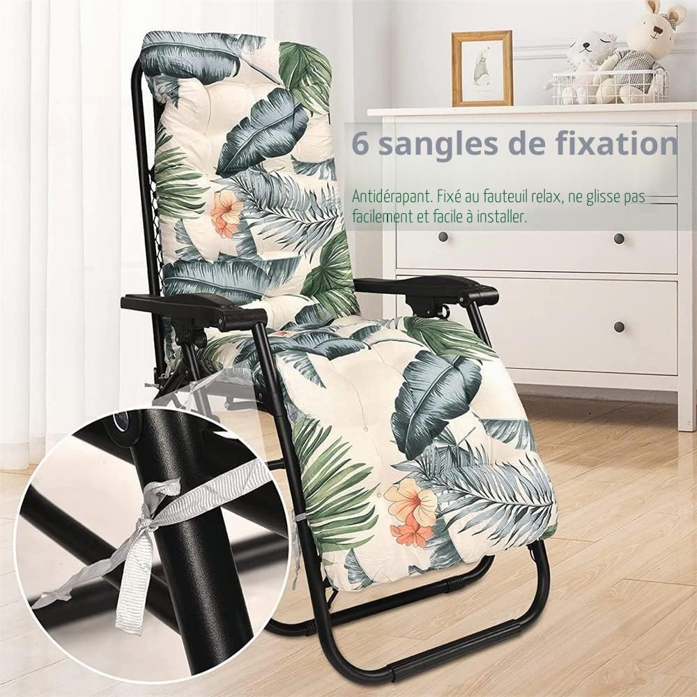 Coussin De Chaise Coussin De Chaise Longu Bain De Soleil, Longue De Jardin Coussin Transat Jardin Exterieur Matelas Pour Transat Coussin Transat Pour Fauteuil Relax Lounge(B,160x48cm/62.9x18.8in)