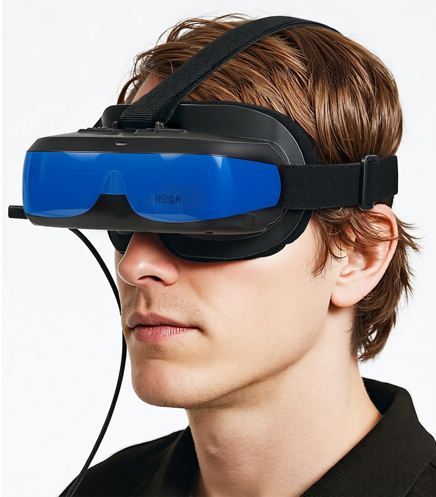Simple Video Display Glasses.Type-C Input, Easy Connect to i-Phone 15/16,Plug &amp;Play, no Need APP, Lightweight Display Headset, Monitor,Head-Mounted Display (Bigeyes H5 USB-C)