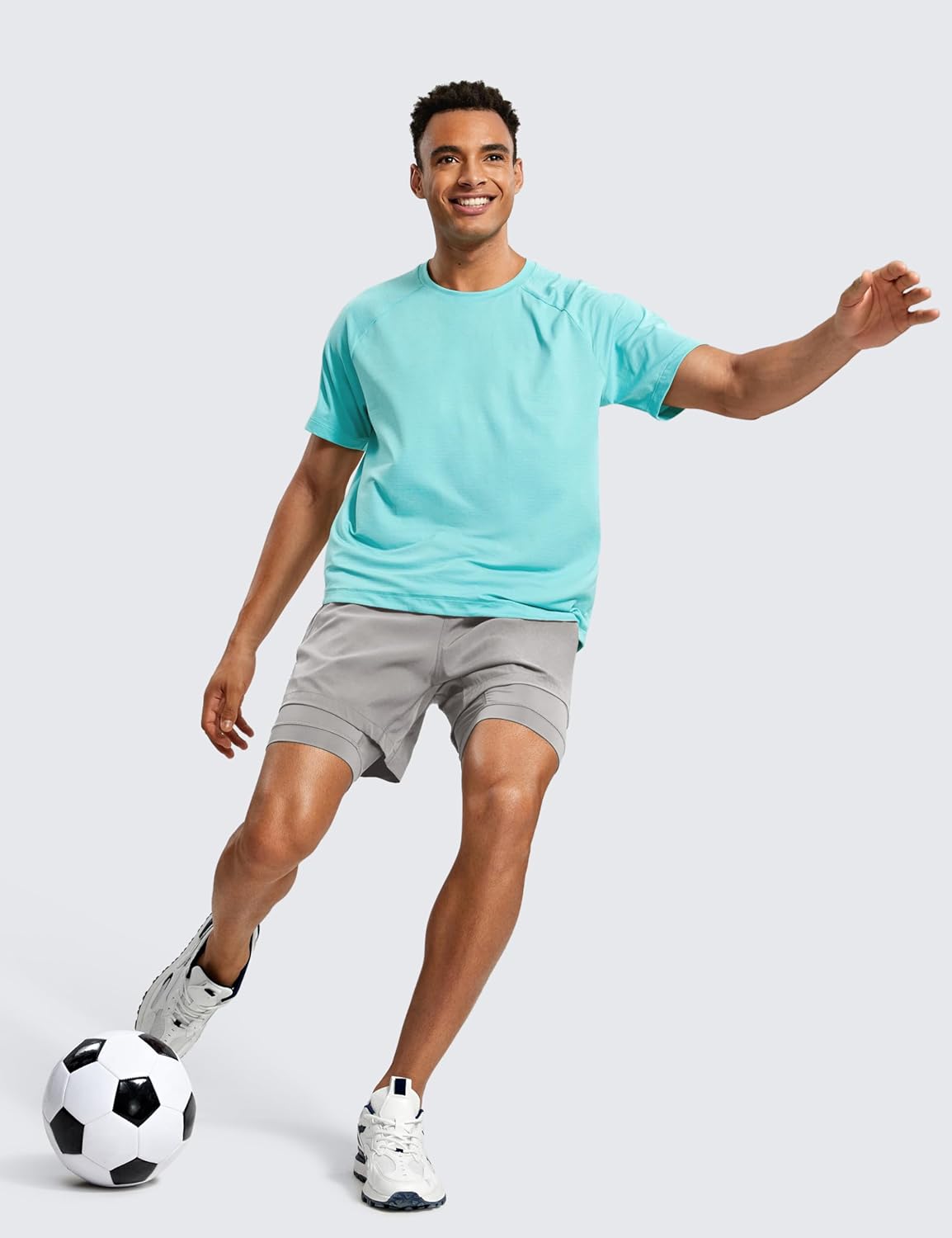 CRZ YOGA Mens 2 in 1 Long Liner Shorts 5" - Lined Running Quick Dry for Workout Gym Basketball Athletic with Pockets - Image 3