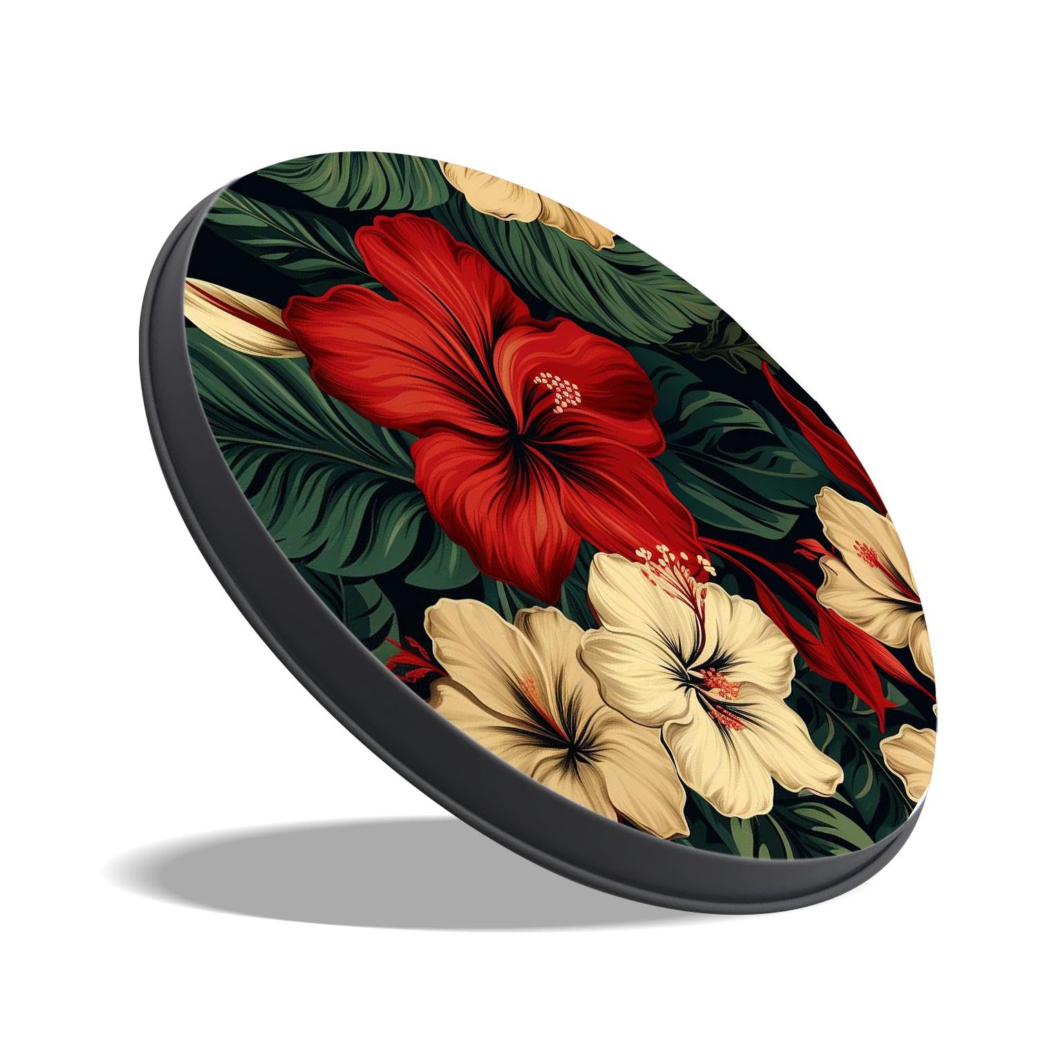 Set Of 4 Bohemian Tropical Flower Stove Burner Covers - 8" & 10" Round Range Protectors, Kitchen Decor