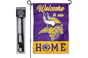 Vikings Welcome to Our Home Garden Flag and Flagpole Mount Set