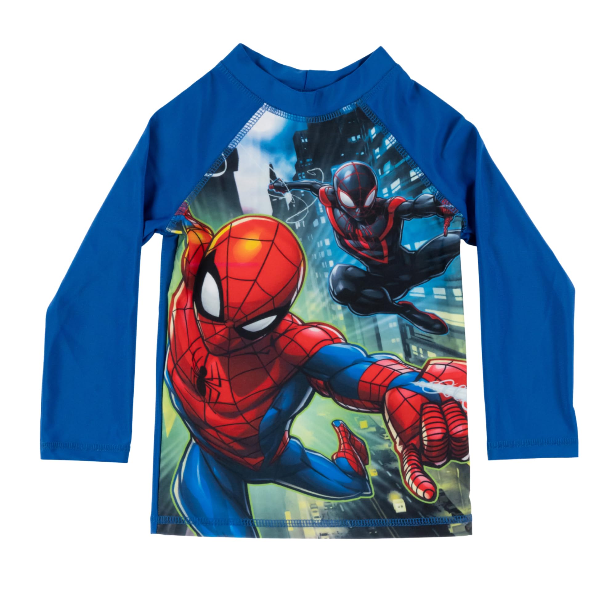 United Labels Marvel Spiderman Schwimmshirt UV Schutz 50 für Jungen, Blau, Badeshirt Langarm, Bademode Kinder, Badebekleidung
