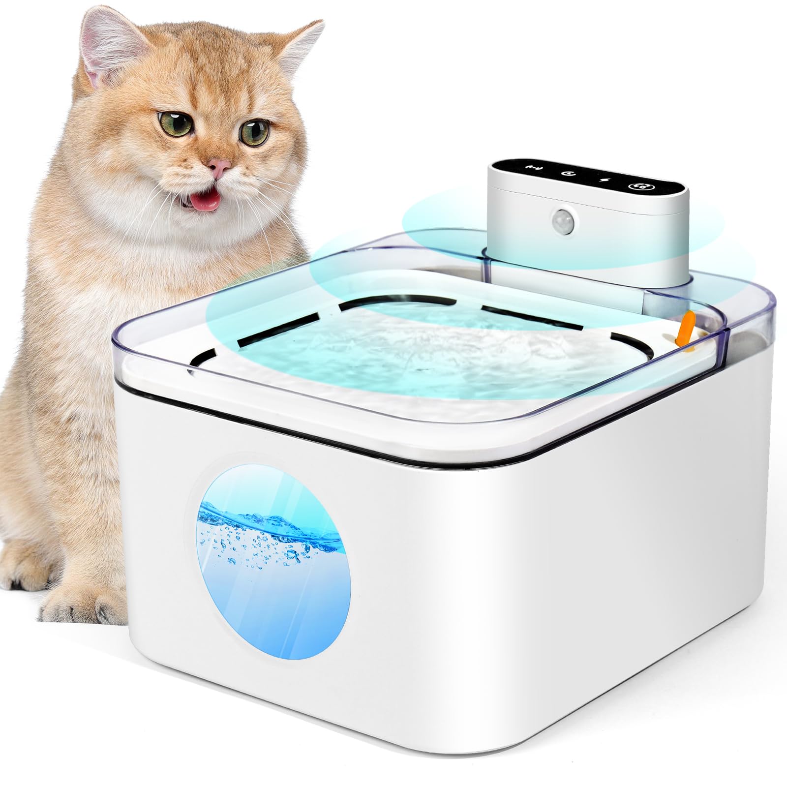 Fuente Gatos Sin Cable, Diealles Shine 3L Silenciosa Bebedero Gato Automatico, Fuentes para Gatos Eléctricas con Sensor de Movimiento, Fuente para Gatos y Perros