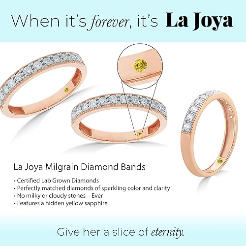 Vista 3 de Alianzas de boda de diamantes cultivados en laboratorio para mujer Oro amarillo, blanco y rosa de 10 quilates certificado 110 - 12 quilates